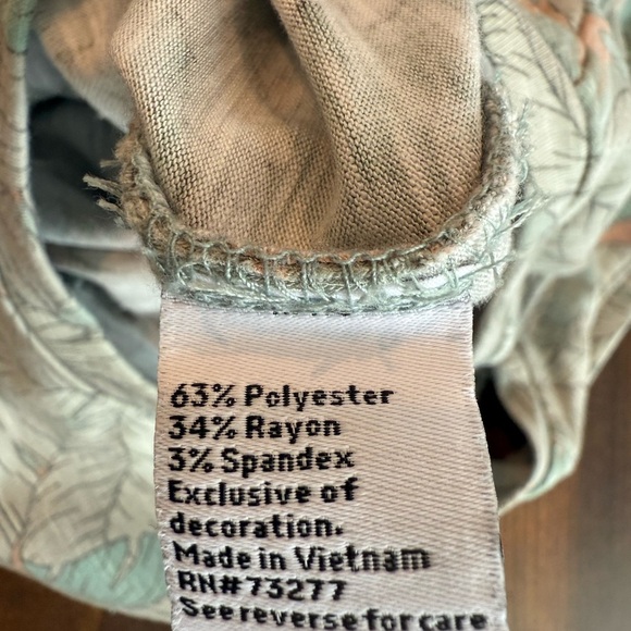 Nine West Leaf Pattern Midi Dress - Green and Beige - Picture 6 of 9